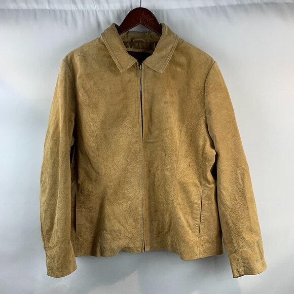 Siena 100% Suede Leather Tan Jacket - Picture 1 of 9